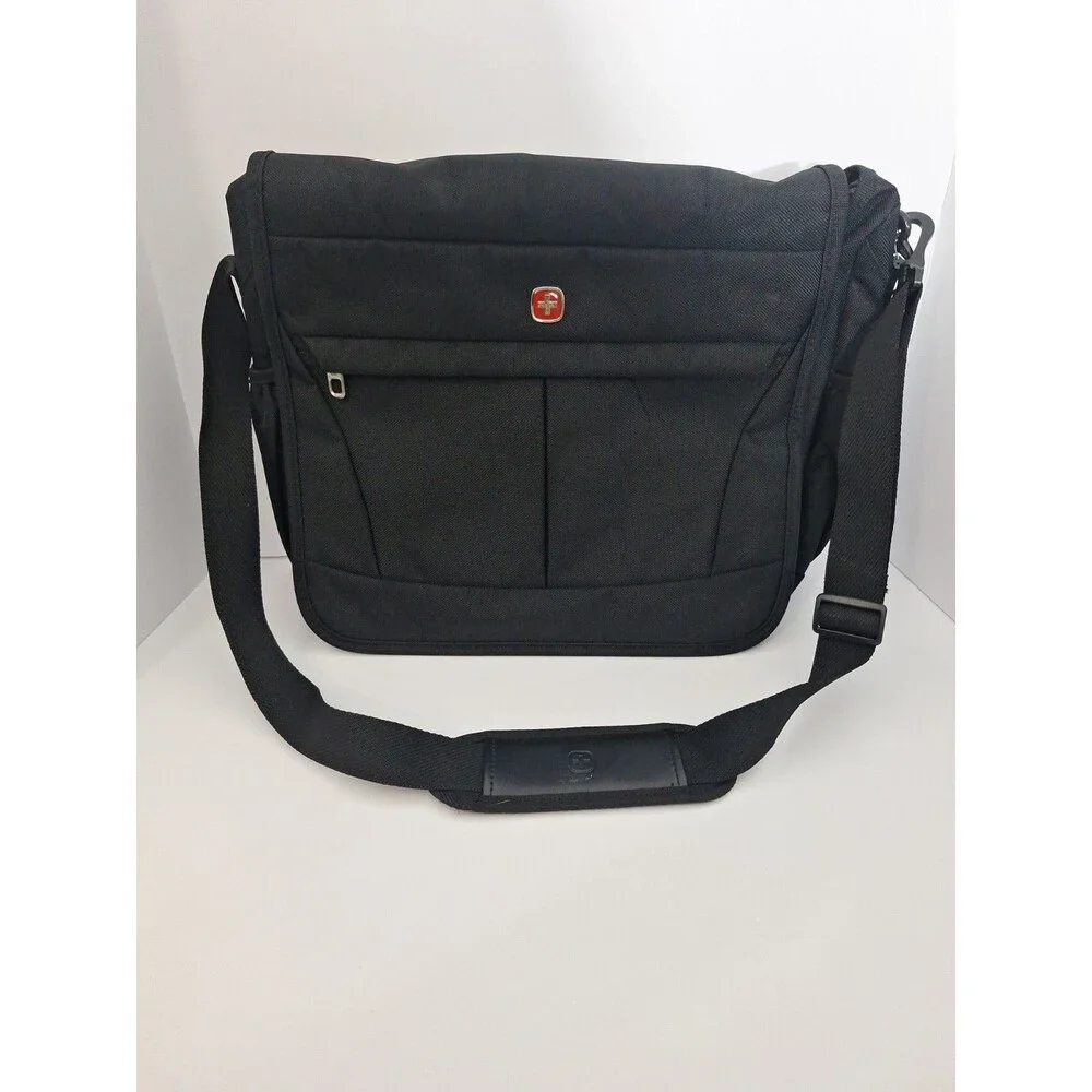 SWISS GEAR Laptop Messenger Shoulder Bag Multi Compartment Brief Case Black 16”